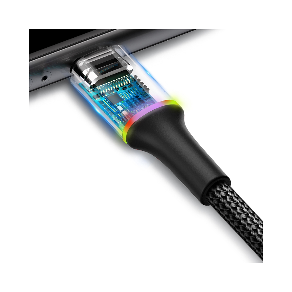 Baseus kabel Halo (8-pin | 0,25 m) czarny 2,4A / 3