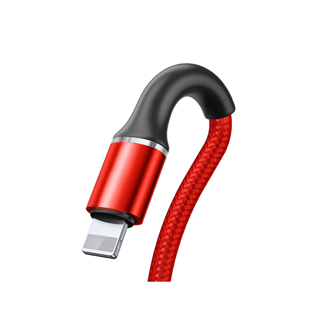 Baseus kabel Halo (8-pin | 0,25 m) czerwony 2,4A / 2