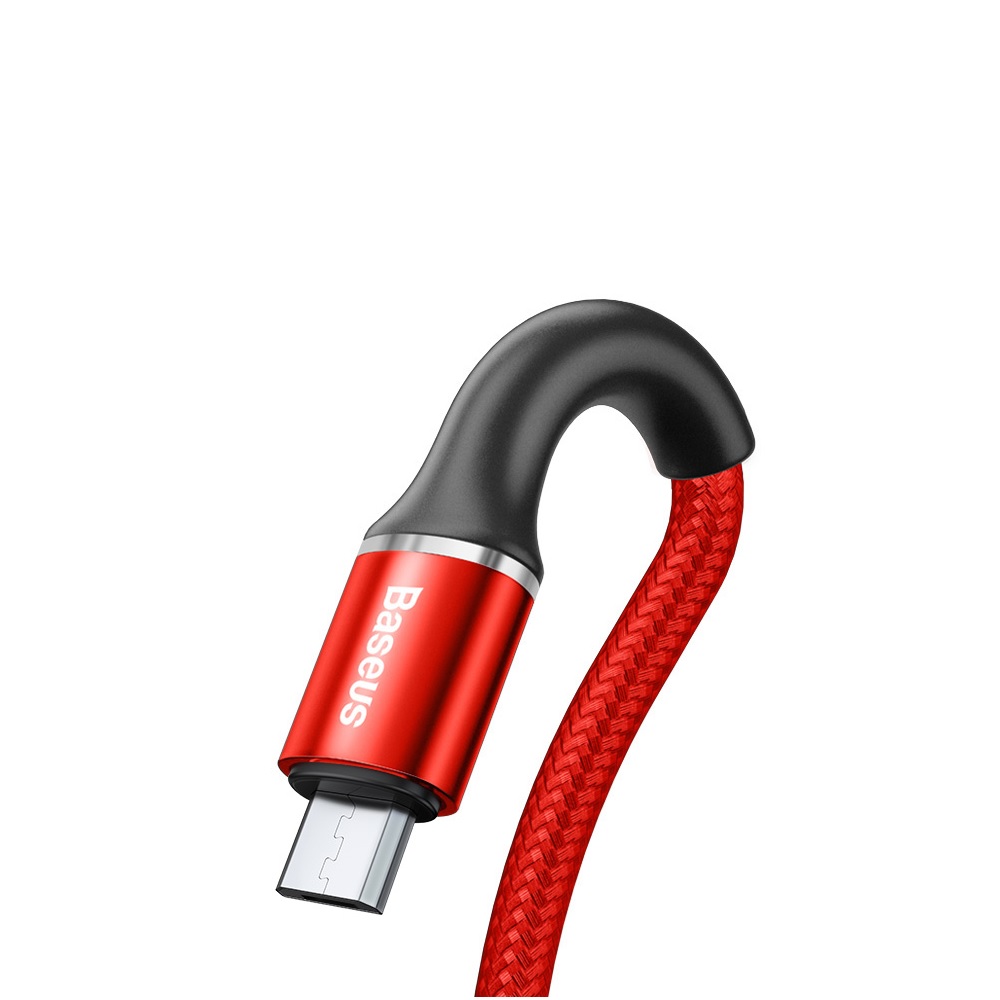 Baseus kabel Halo (micro | 0,5 m) czerwony 3A / 2