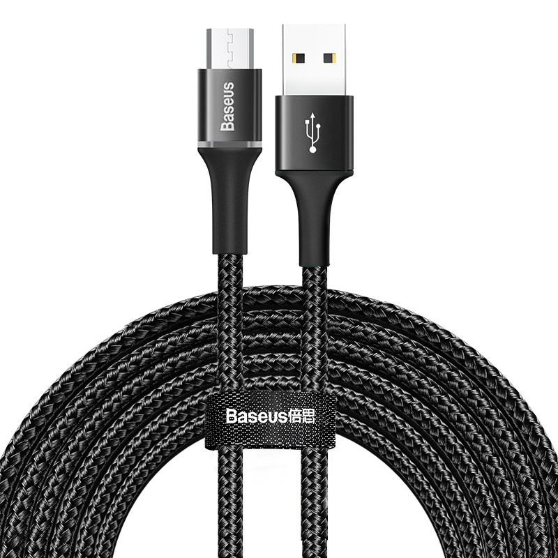 Baseus kabel Halo USB - microUSB 3,0 m 2A czarny