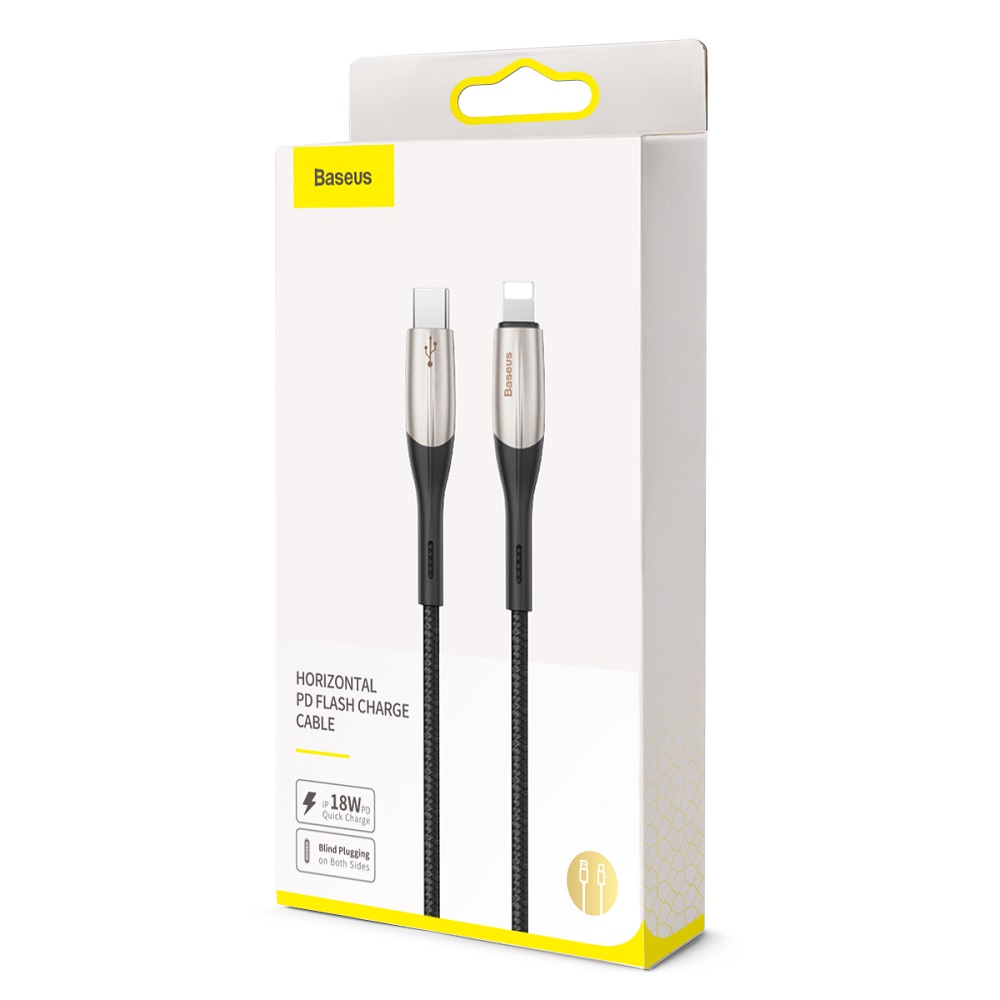 Baseus kabel Horizontal (typ-C do 8-pin | 1 m) czarny PD 18W / 6