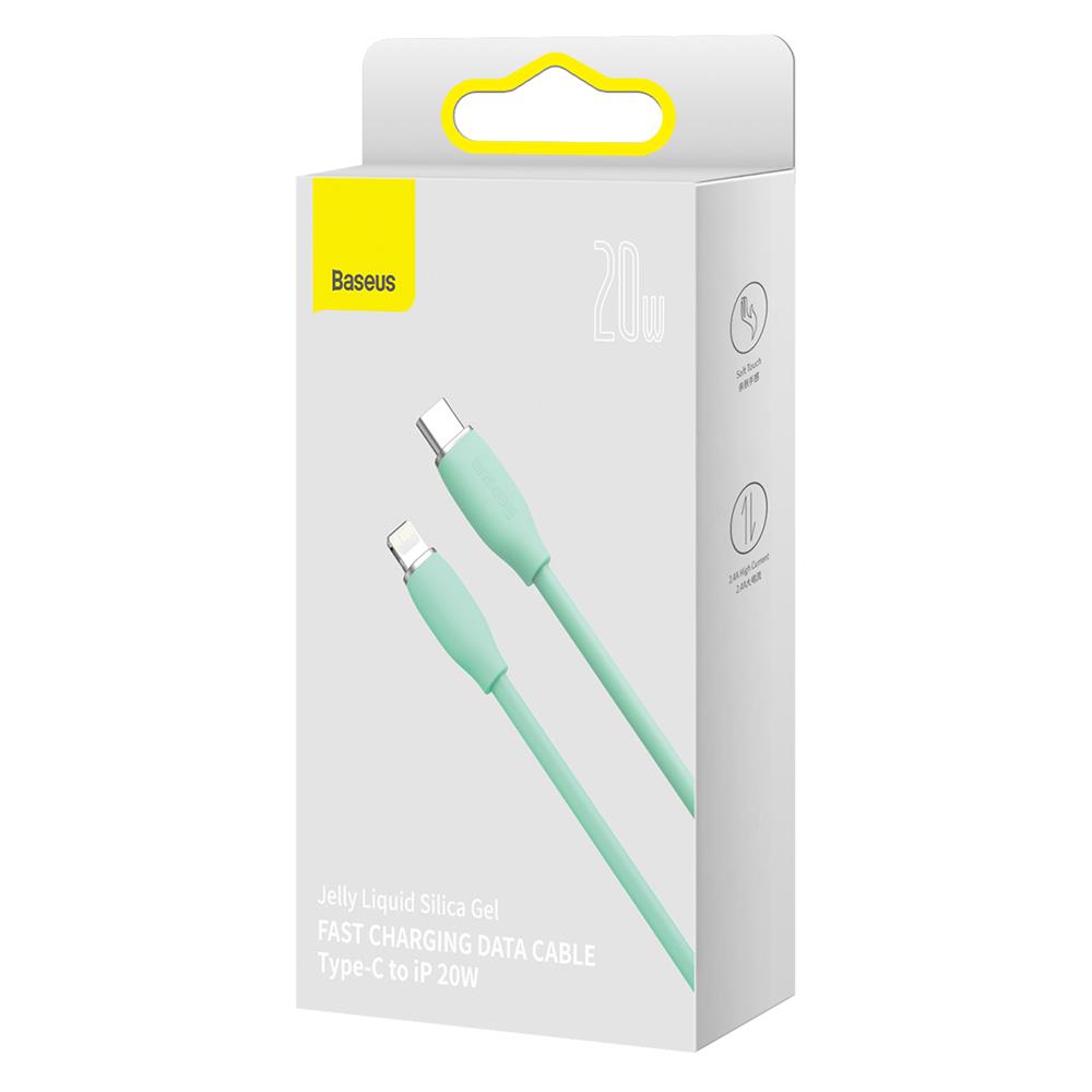 Baseus kabel Jelly Liquid PD USB-C - Lightning 2 m zielony 20W / 6
