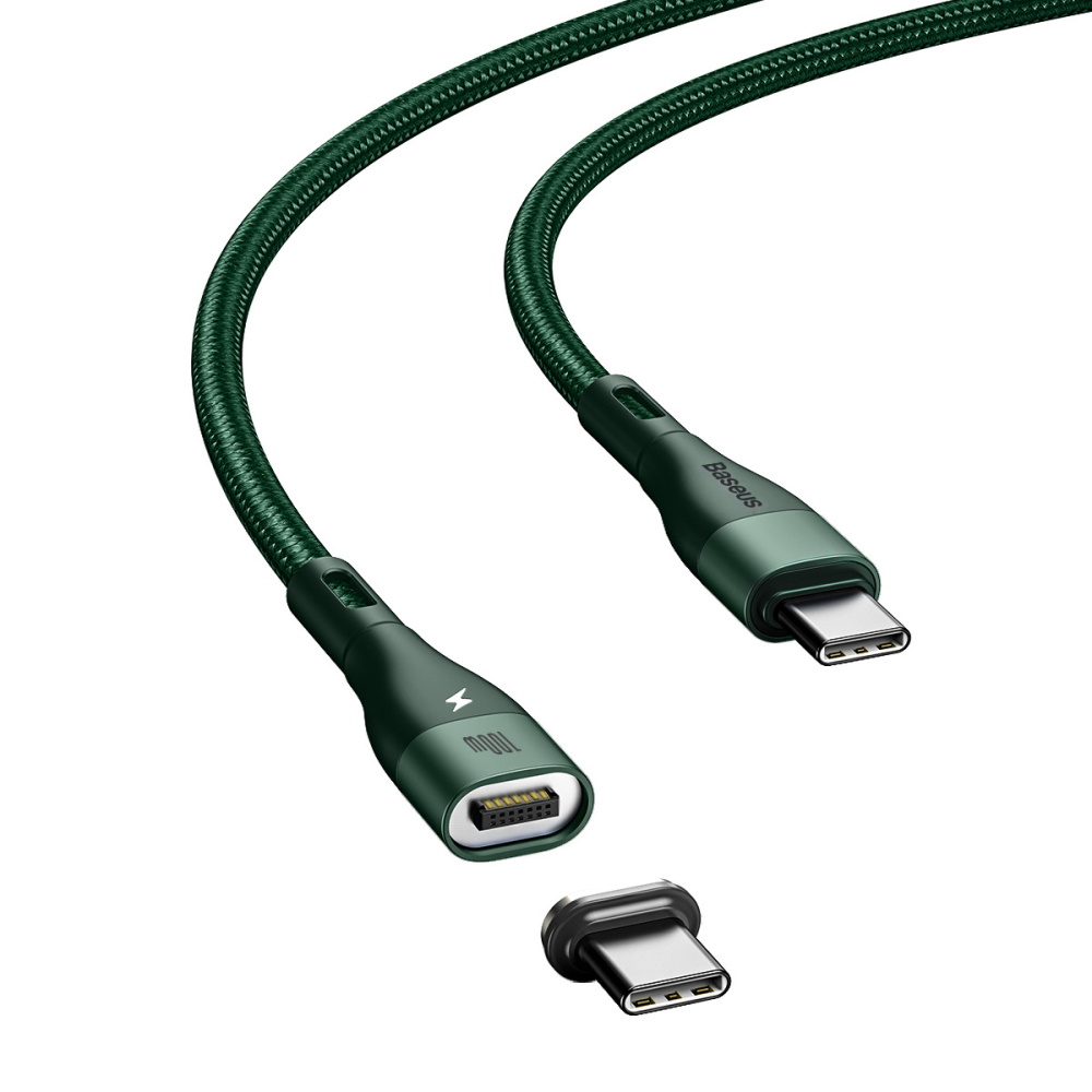 Baseus kabel magnetyczny Zinc PD USB-C - USB-C 100W 1,5 m zielony / 5