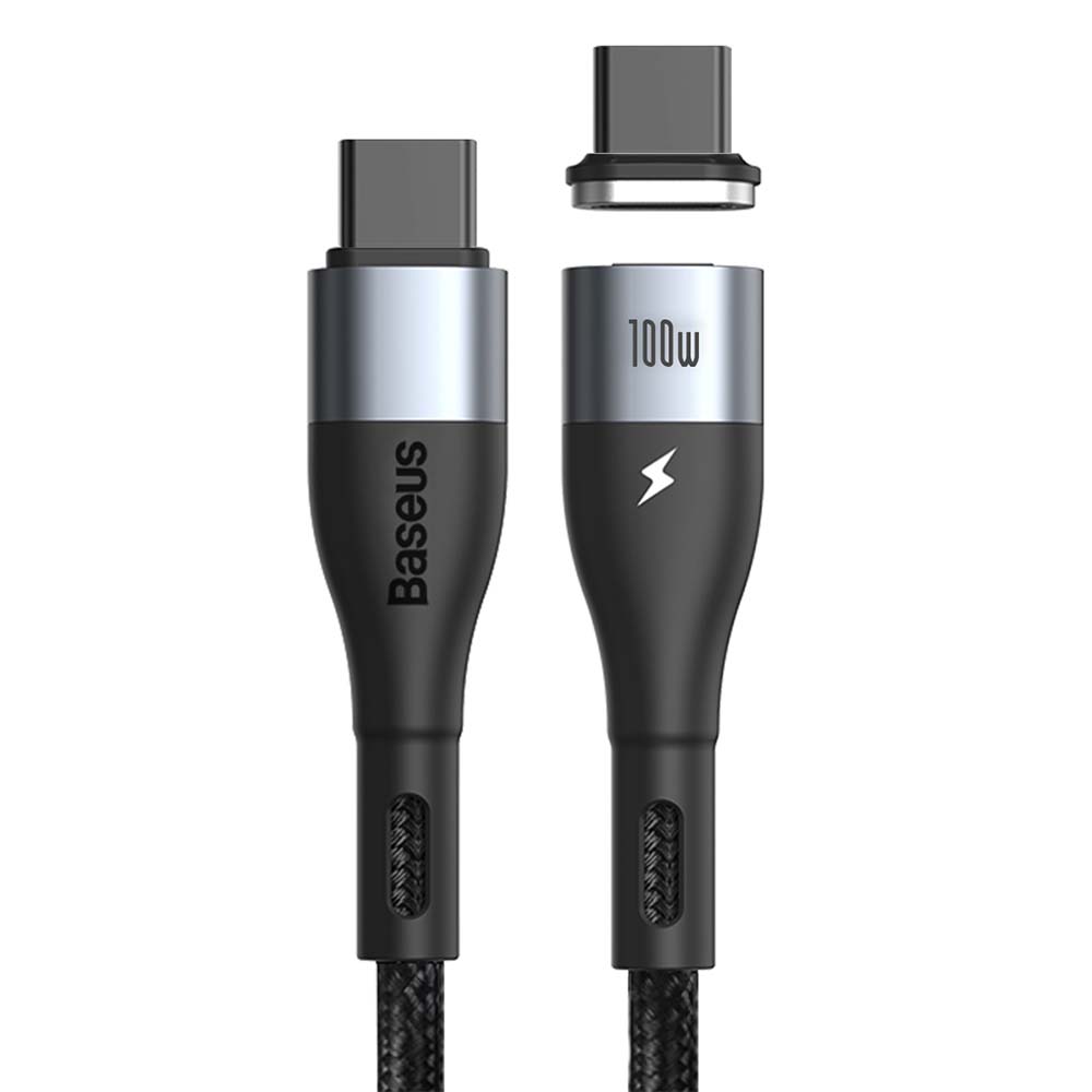 Baseus kabel magnetyczny Zinc PD USB-C - USB-C 1,5 m czarny 100W / 3