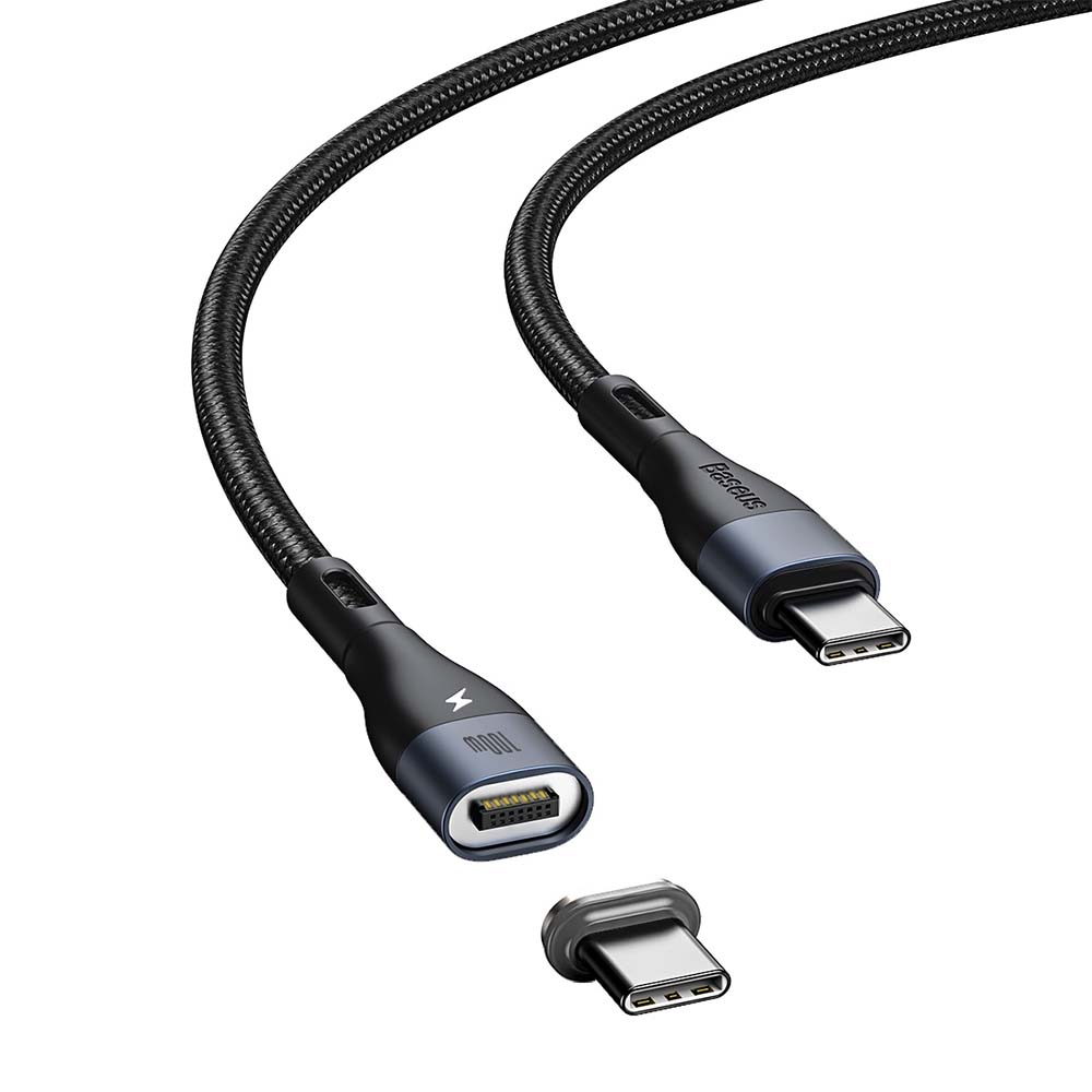 Baseus kabel magnetyczny Zinc PD USB-C - USB-C 1,5 m czarny 100W / 5