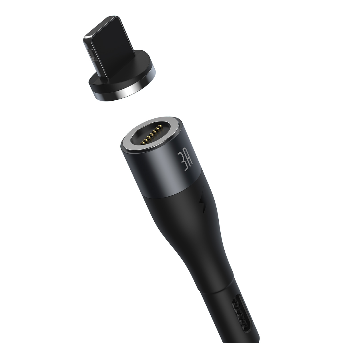 Baseus kabel magnetyczny Zinc USB - Lightning 2,4A 1,0 m szaro-czarny / 3