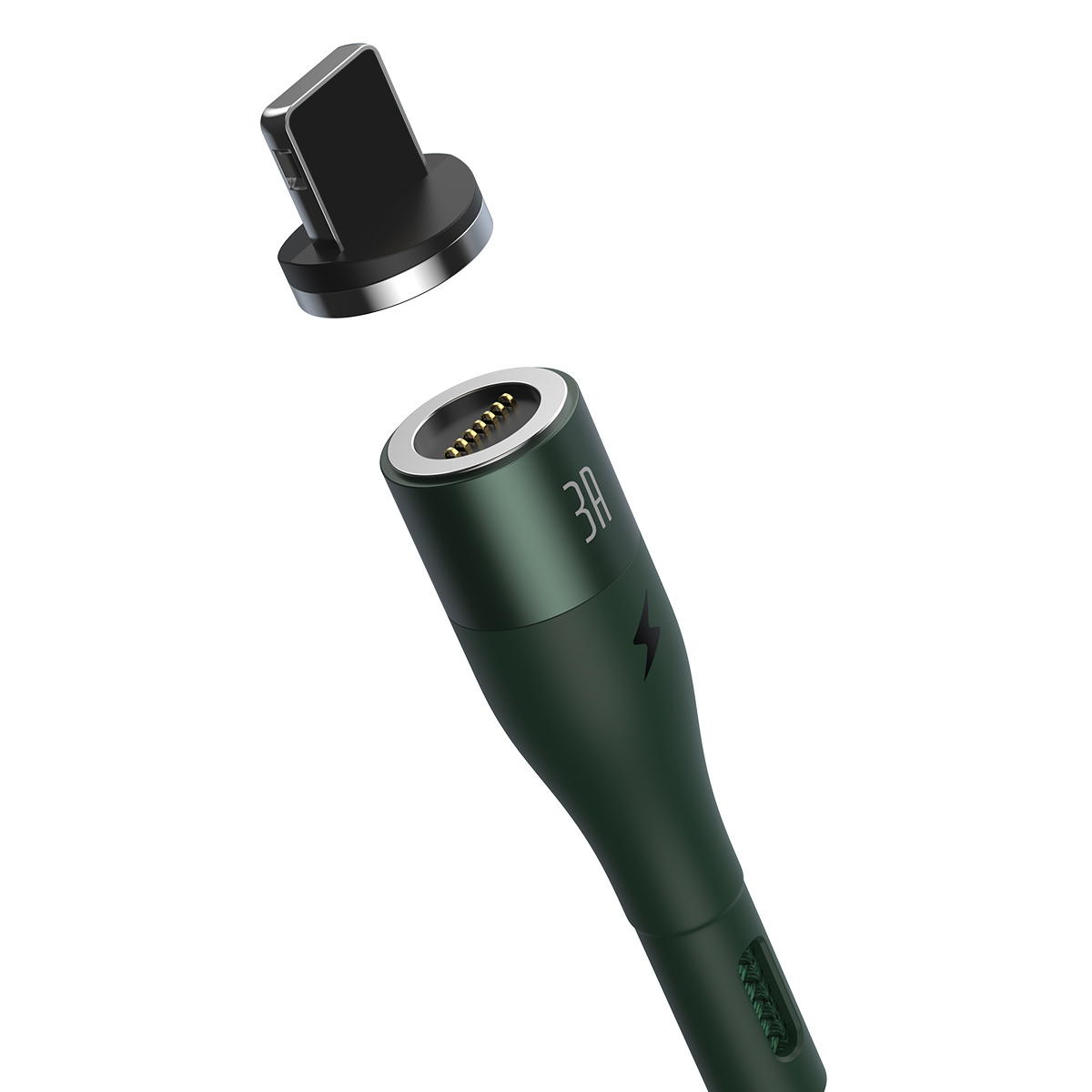 Baseus kabel magnetyczny Zinc USB - Lightning 2,4A 1,0 m zielony / 3