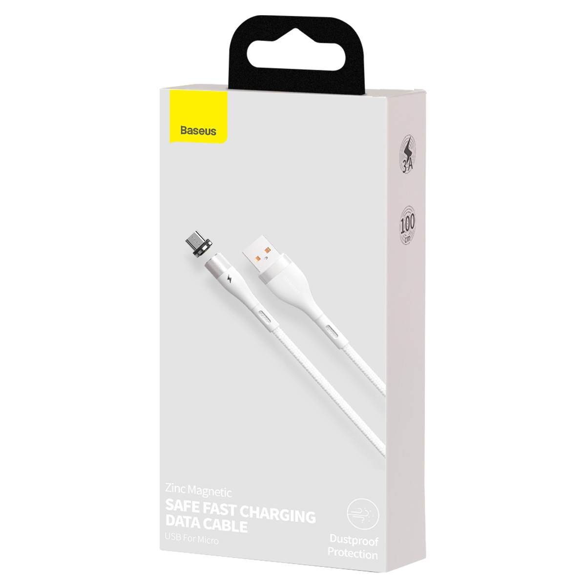 Baseus kabel magnetyczny Zinc USB - microUSB 2,1A 1,0 m bia�y / 6