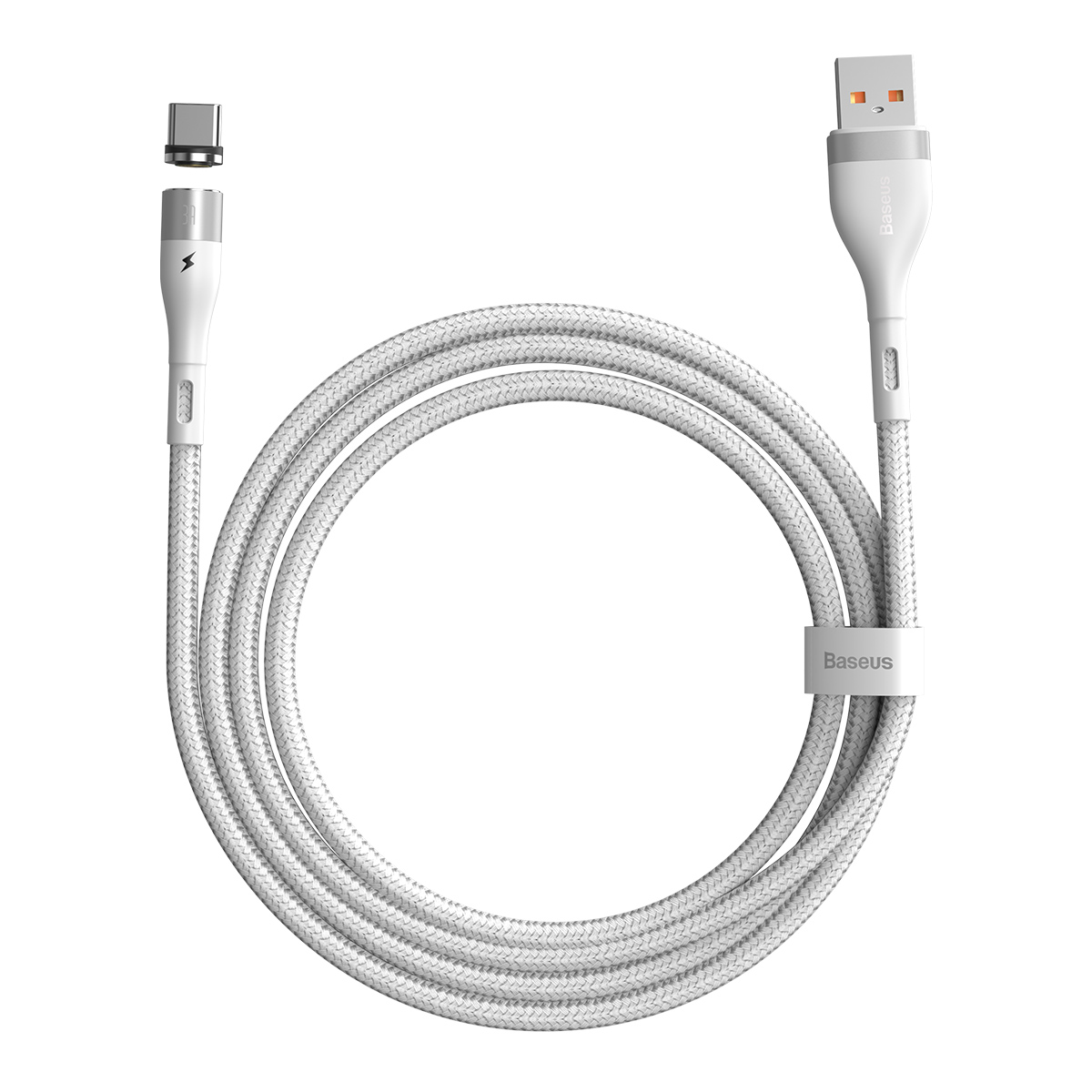 Baseus kabel magnetyczny Zinc USB - USB-C 3A 1,0 m bia�y / 2