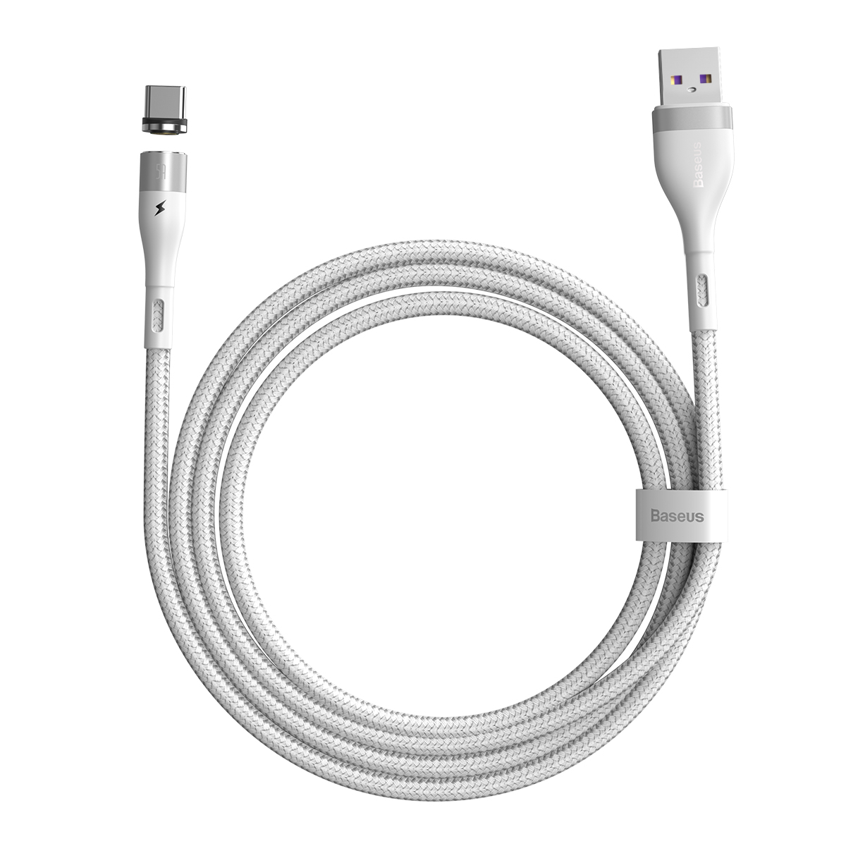 Baseus kabel magnetyczny Zinc USB - USB-C 5A 1,0 m bia�y