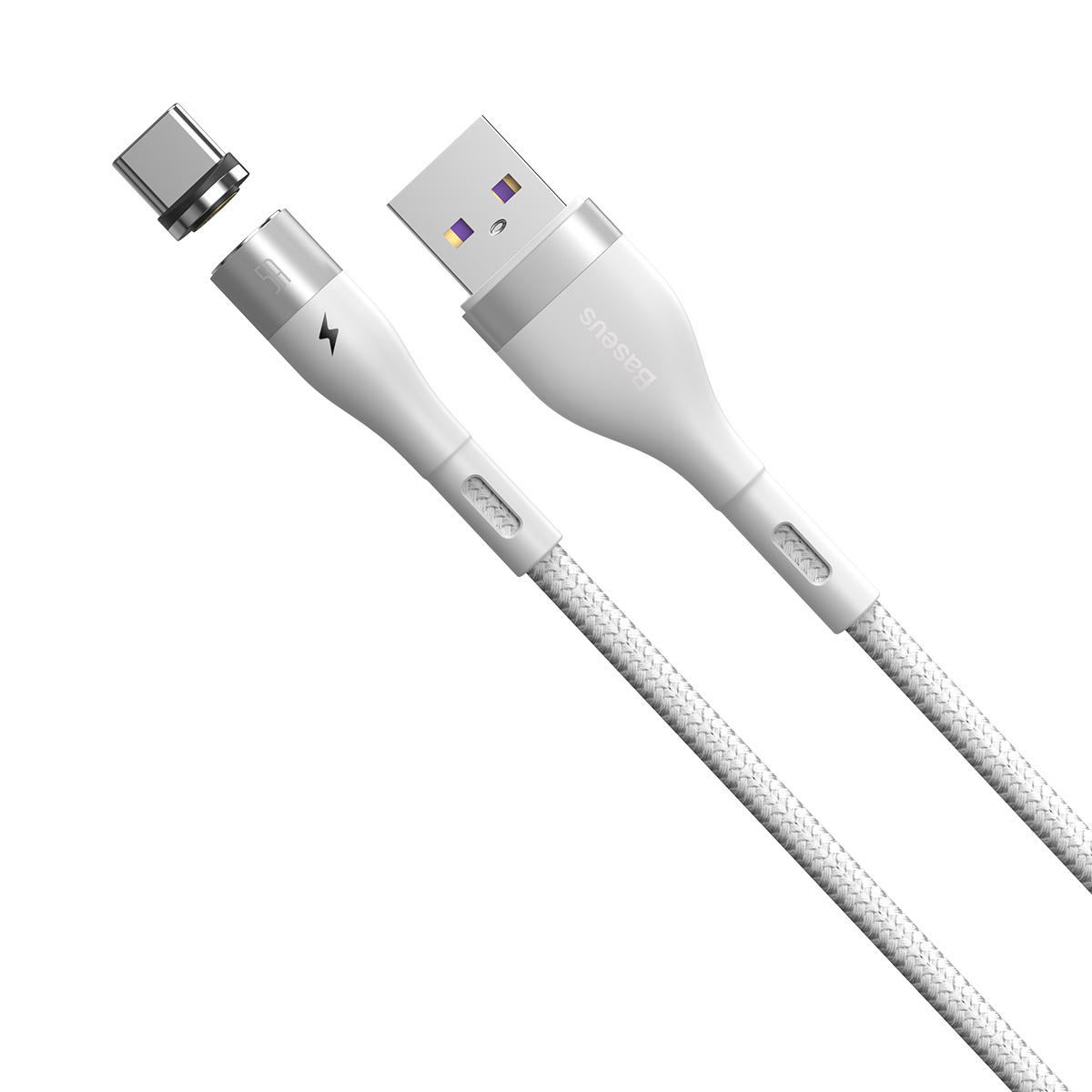 Baseus kabel magnetyczny Zinc USB - USB-C 5A 1,0 m bia�y / 3