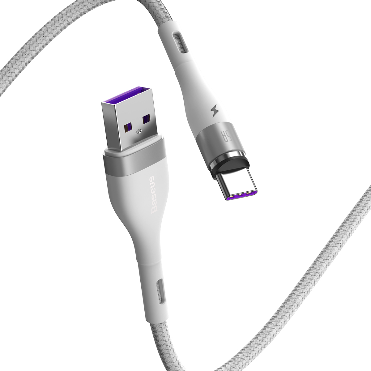 Baseus kabel magnetyczny Zinc USB - USB-C 5A 1,0 m bia�y / 5