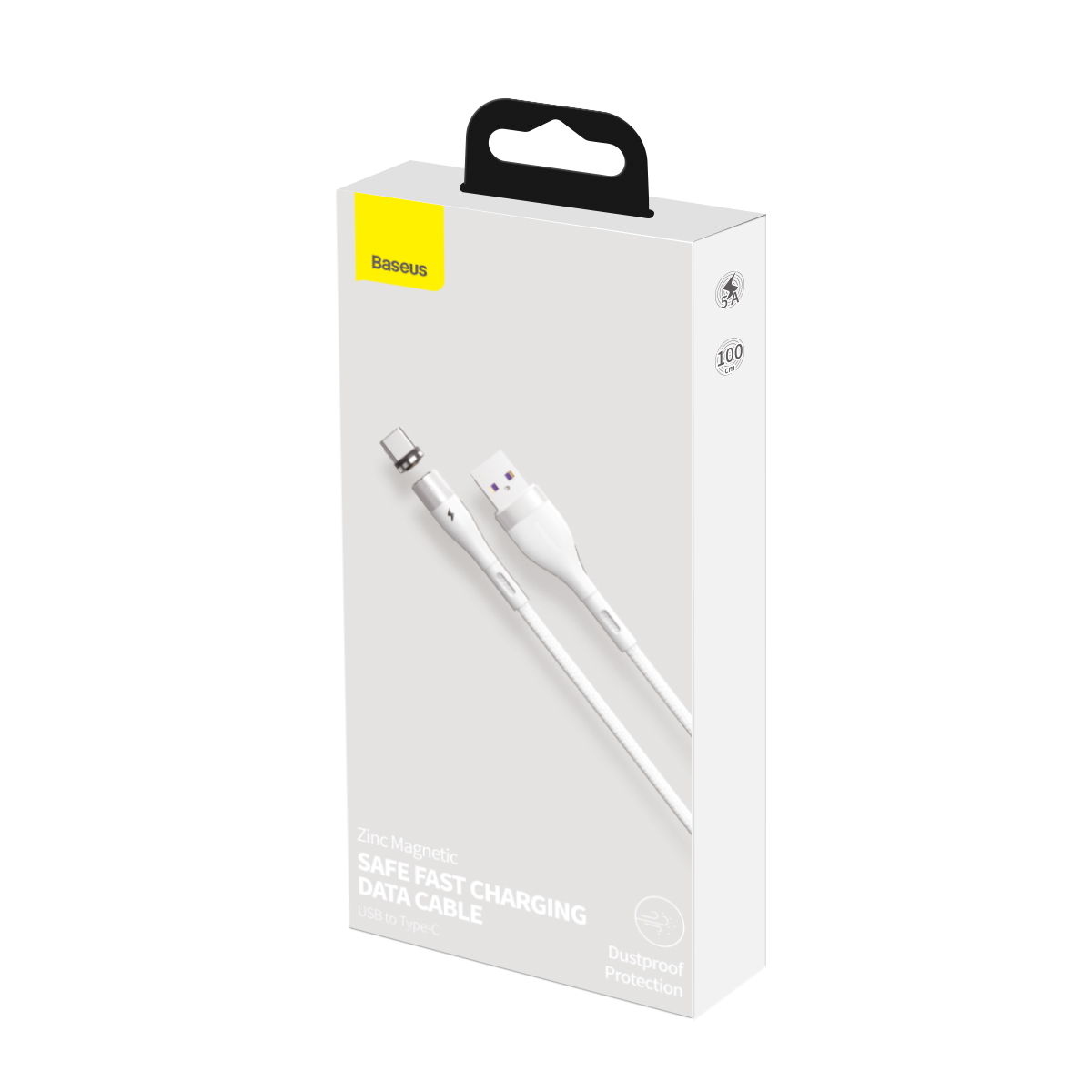 Baseus kabel magnetyczny Zinc USB - USB-C 5A 1,0 m bia�y / 6