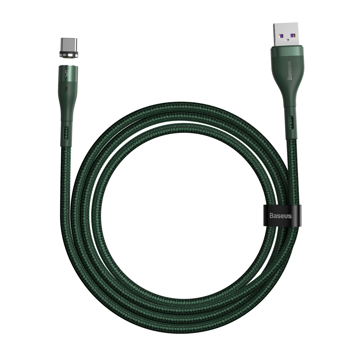 Baseus kabel magnetyczny Zinc USB - USB-C 5A 1,0 m zielony
