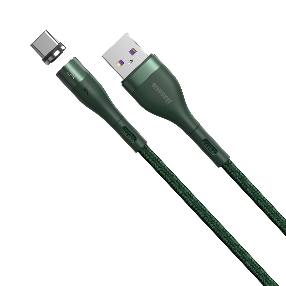 Baseus kabel magnetyczny Zinc USB - USB-C 5A 1,0 m zielony / 3