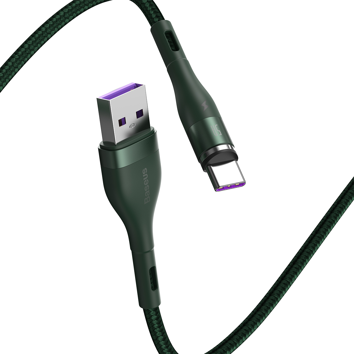 Baseus kabel magnetyczny Zinc USB - USB-C 5A 1,0 m zielony / 5