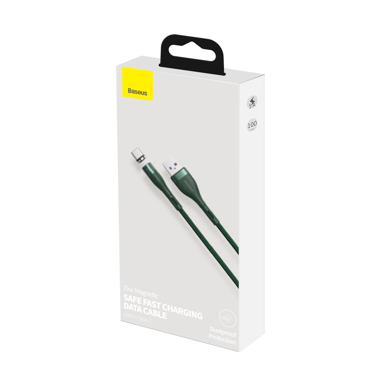 Baseus kabel magnetyczny Zinc USB - USB-C 5A 1,0 m zielony / 6