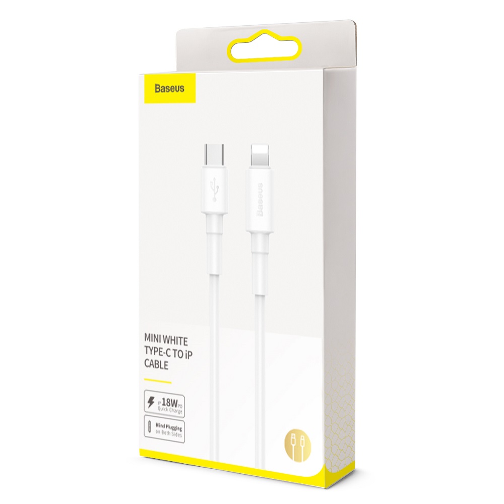Baseus kabel Mini (typ-C do 8-pin | 1 m) bia�y PD 18W / 7