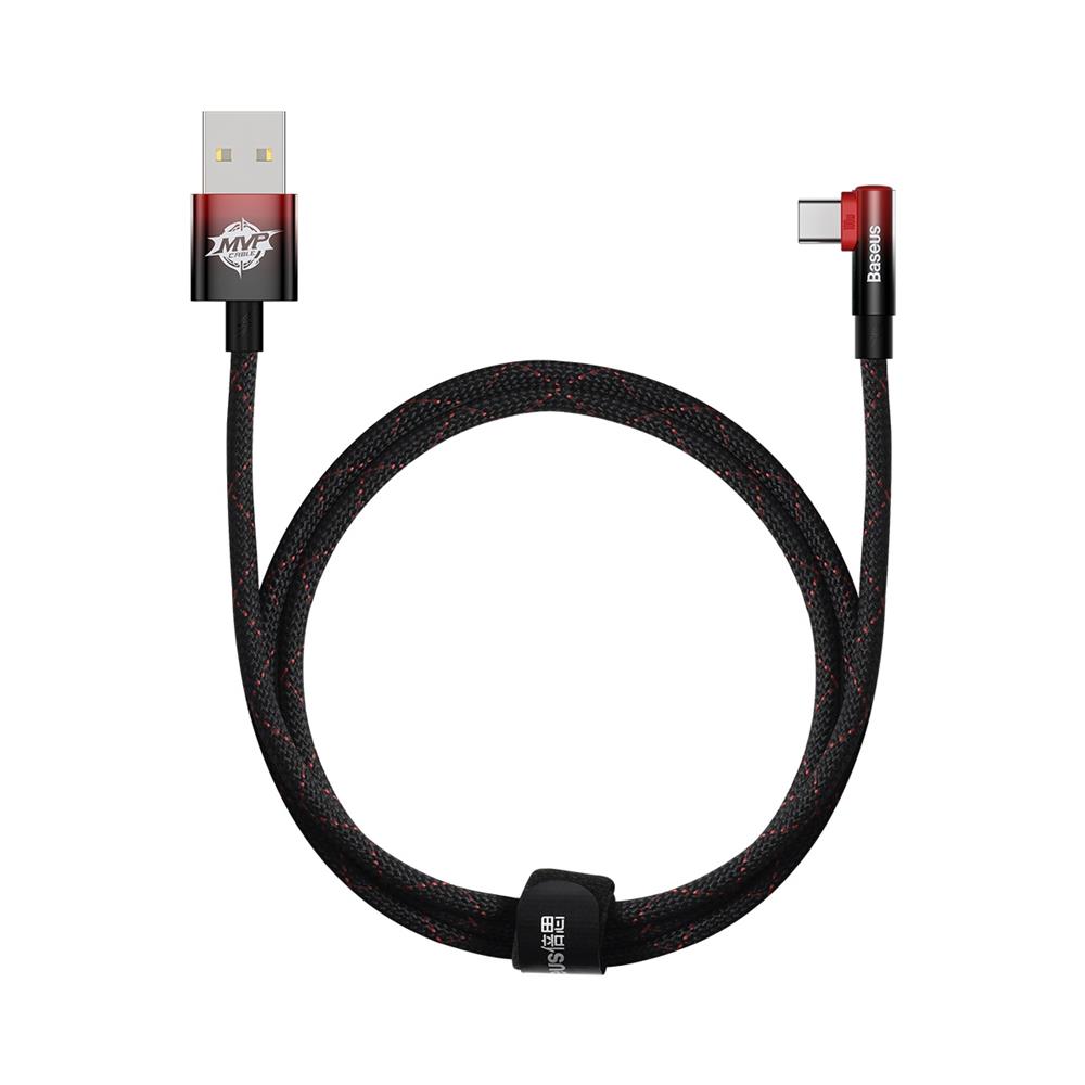Baseus kabel MVP 2 Elbow USB - USB-C 1,0 m 100W czarno-czerwony