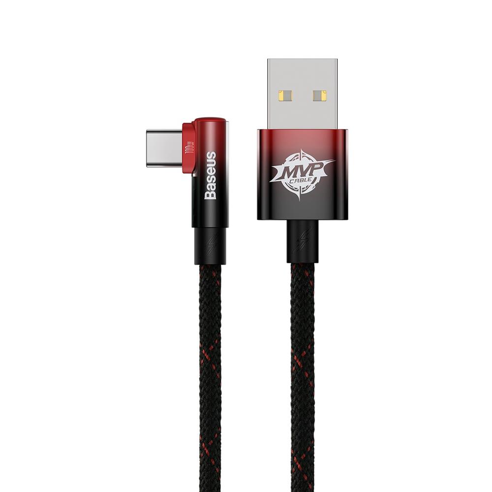 Baseus kabel MVP 2 Elbow USB - USB-C 1,0 m 100W czarno-czerwony / 2