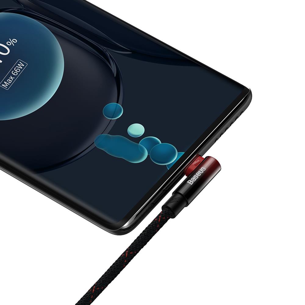 Baseus kabel MVP 2 Elbow USB - USB-C 1,0 m 100W czarno-czerwony / 5