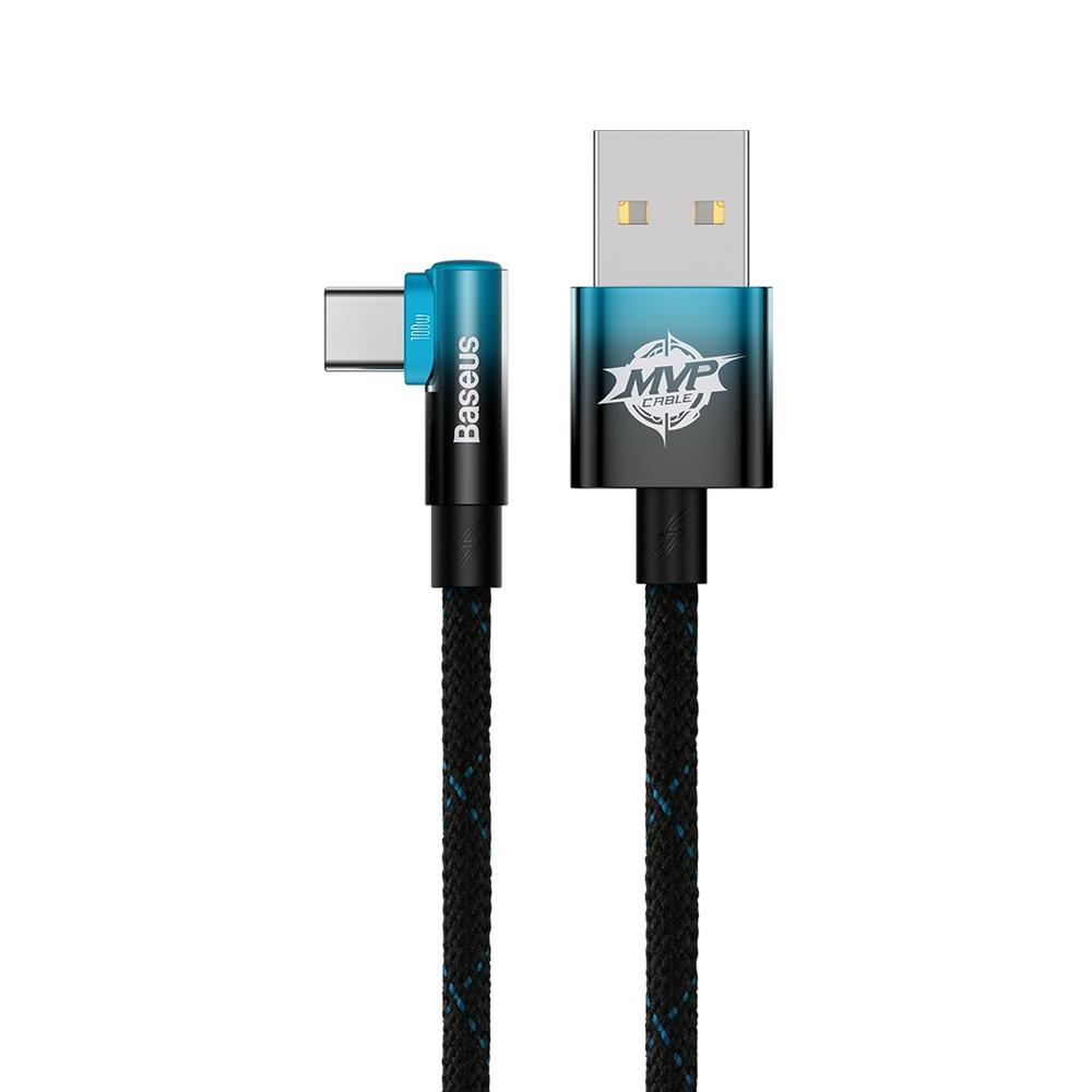 Baseus kabel MVP 2 Elbow USB - USB-C 1,0 m 100W czarno-niebieski / 2