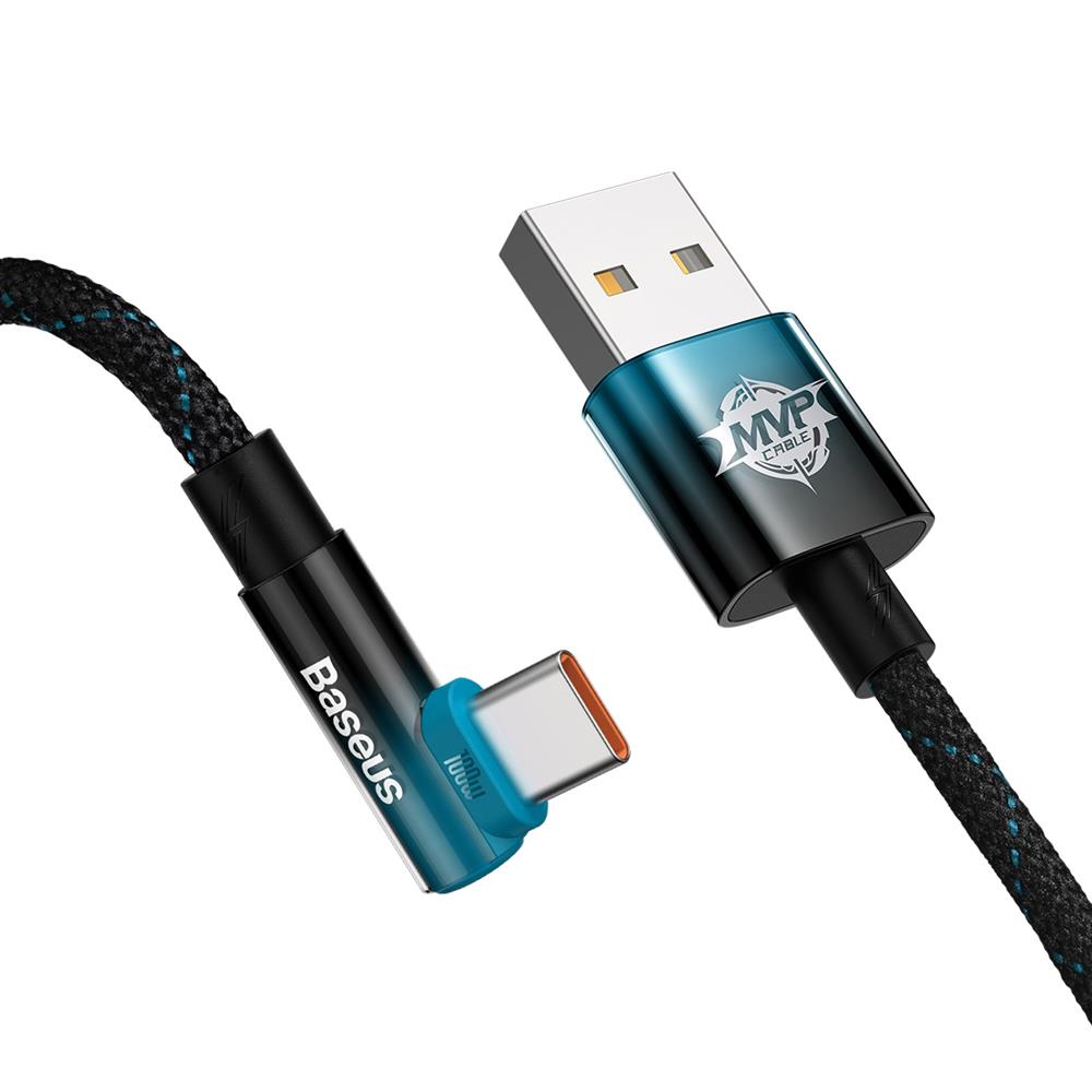 Baseus kabel MVP 2 Elbow USB - USB-C 1,0 m 100W czarno-niebieski / 4