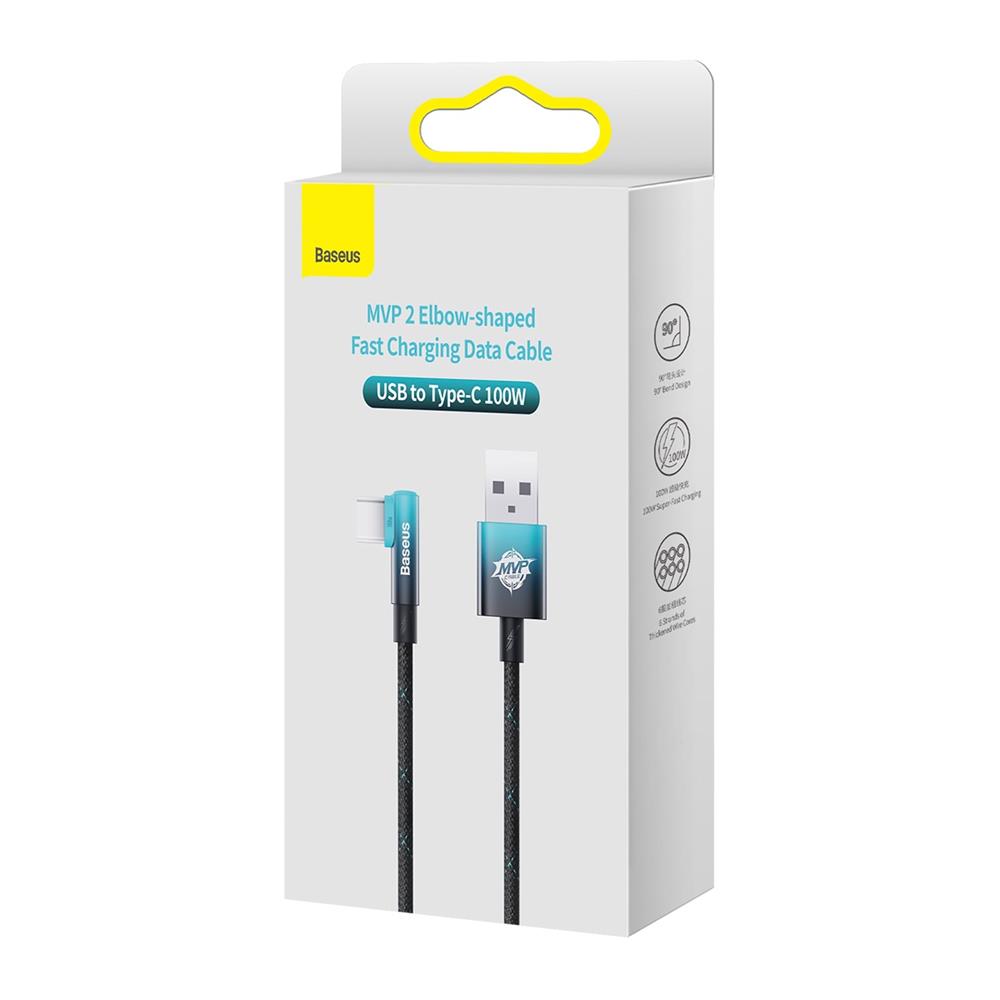 Baseus kabel MVP 2 Elbow USB - USB-C 2,0 m 100W czarno-niebieski / 8