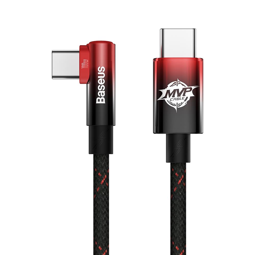 Baseus kabel MVP 2 Elbow USB-C - USB-C 1,0 m 100W czarno-czerwony / 2