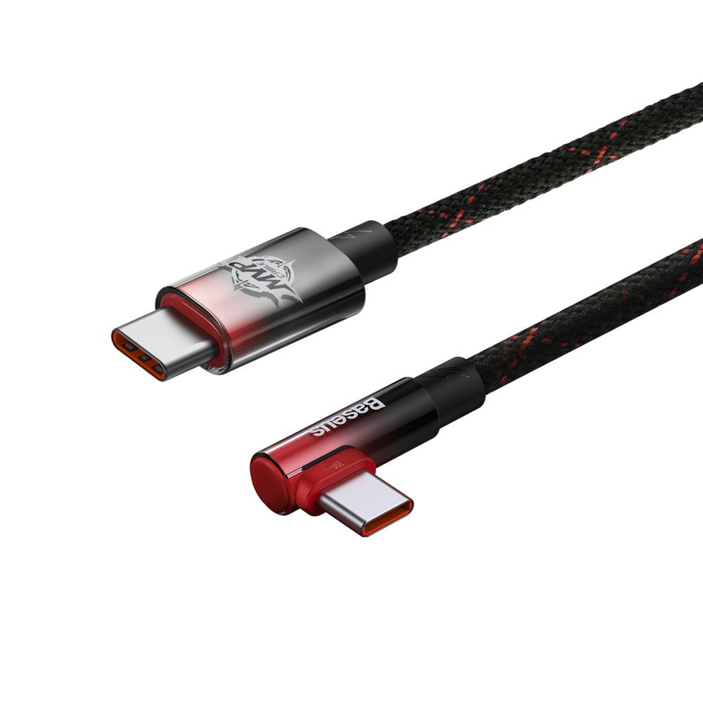 Baseus kabel MVP 2 Elbow USB-C - USB-C 1,0 m 100W czarno-czerwony / 3