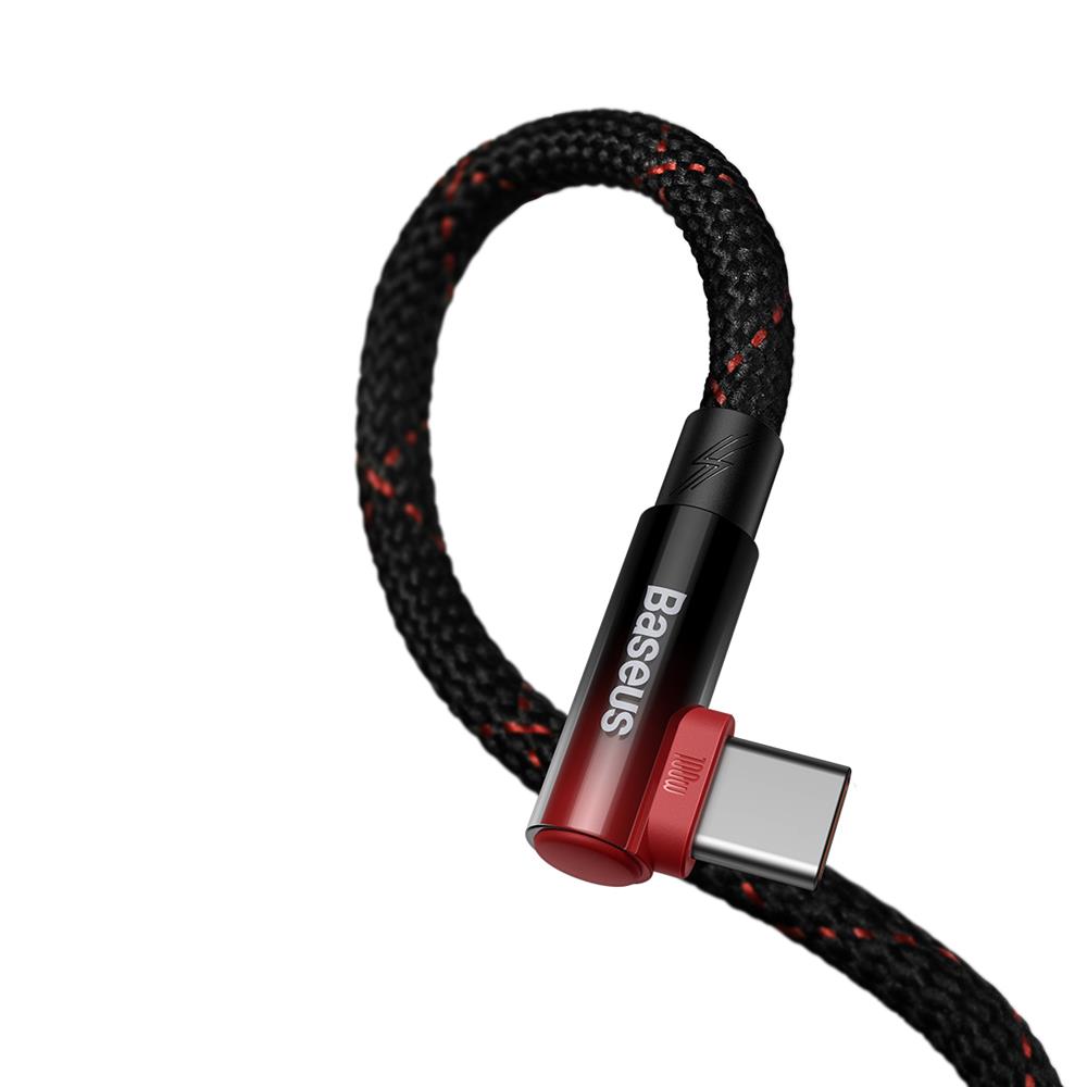 Baseus kabel MVP 2 Elbow USB-C - USB-C 1,0 m 100W czarno-czerwony / 4
