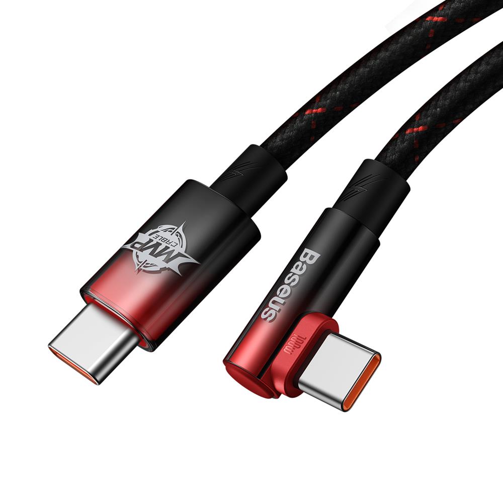 Baseus kabel MVP 2 Elbow USB-C - USB-C 1,0 m 100W czarno-czerwony / 5