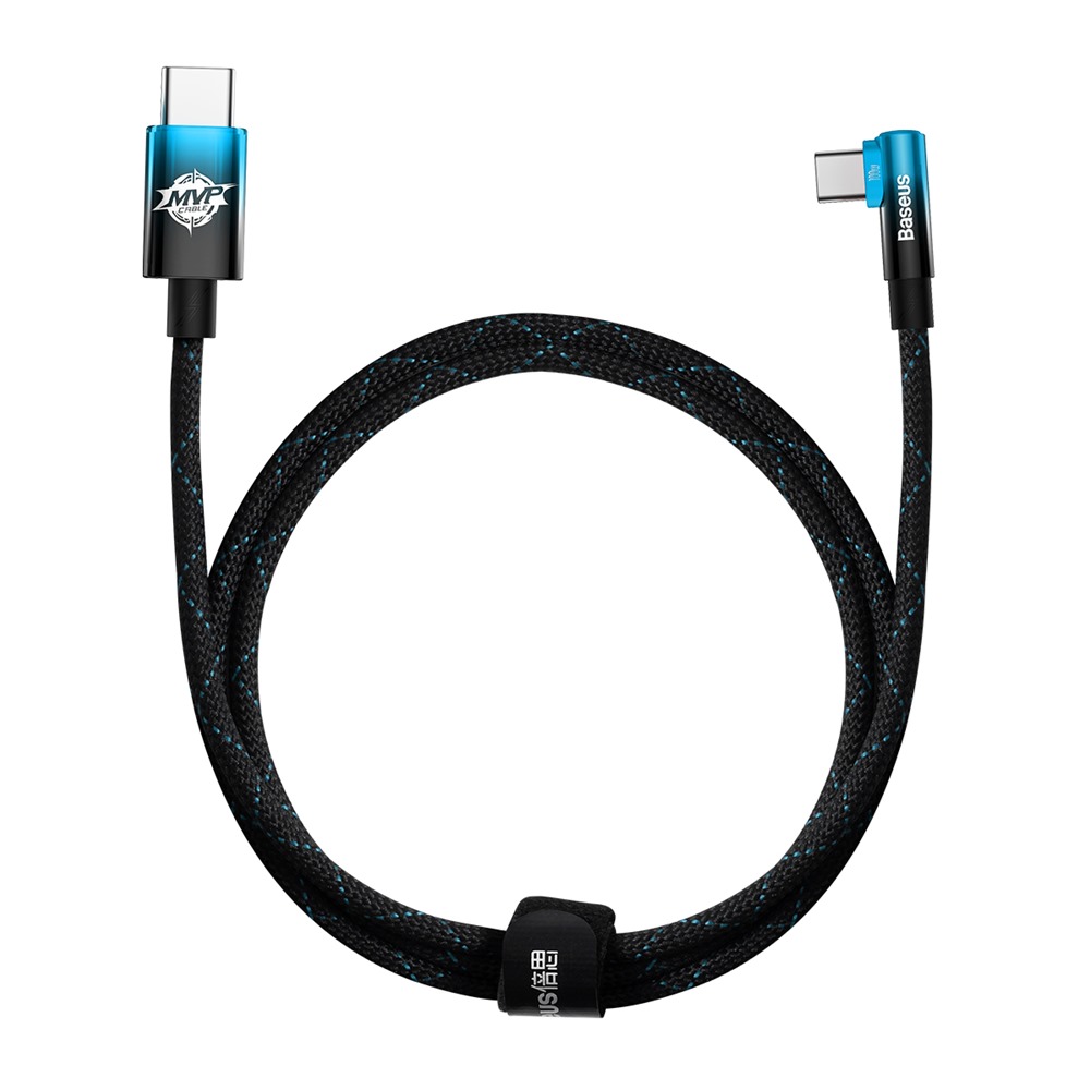Baseus kabel MVP 2 Elbow USB-C - USB-C 1,0 m 100W czarno-niebieski