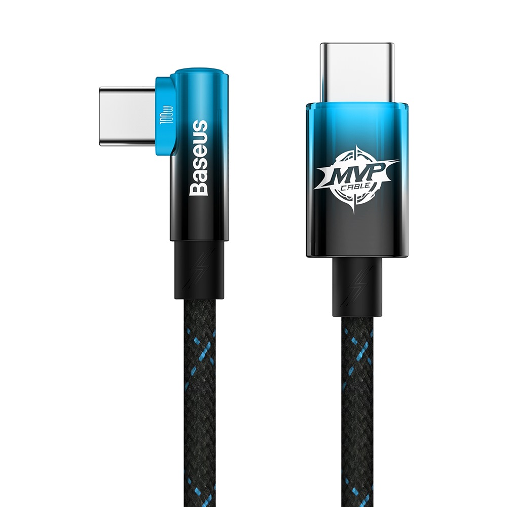 Baseus kabel MVP 2 Elbow USB-C - USB-C 1,0 m 100W czarno-niebieski / 2
