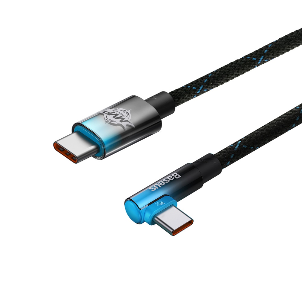 Baseus kabel MVP 2 Elbow USB-C - USB-C 1,0 m 100W czarno-niebieski / 3