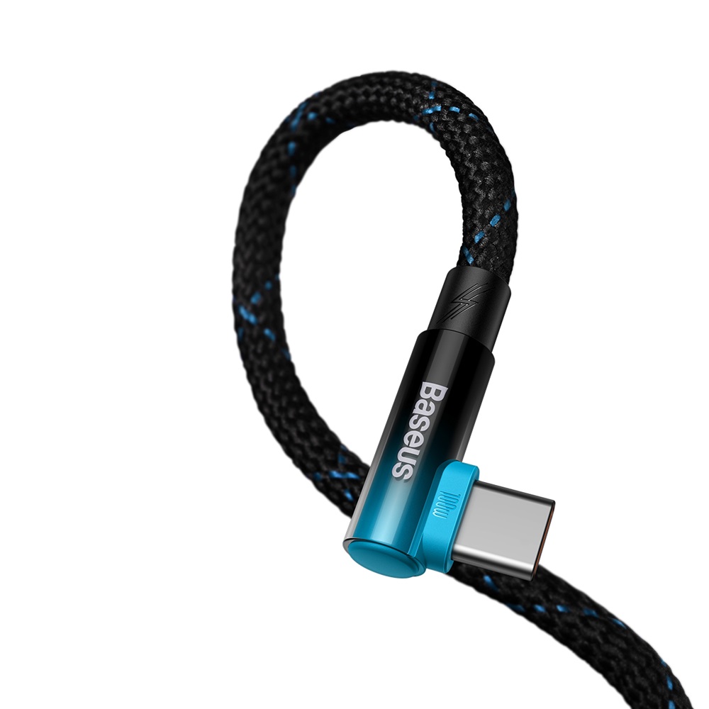 Baseus kabel MVP 2 Elbow USB-C - USB-C 1,0 m 100W czarno-niebieski / 4