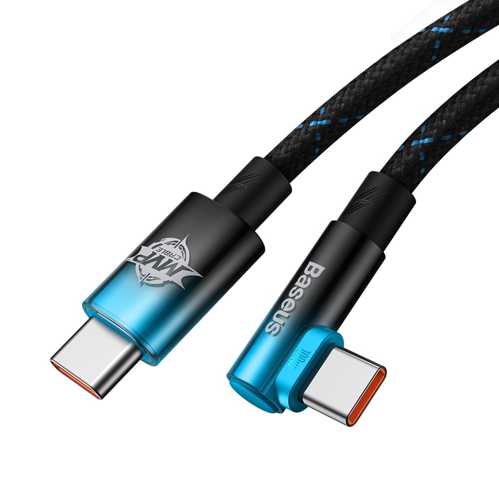 Baseus kabel MVP 2 Elbow USB-C - USB-C 1,0 m 100W czarno-niebieski / 5