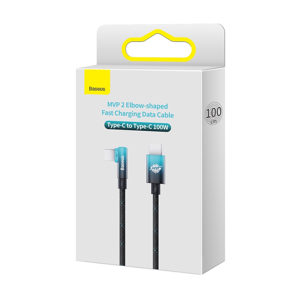 Baseus kabel MVP 2 Elbow USB-C - USB-C 1,0 m 100W czarno-niebieski / 7