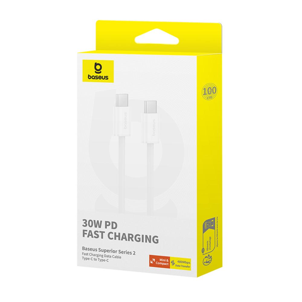 Baseus kabel Superior Series 2 Fast Charging Data Cable Type-C to Type-C 30W 1m bia�y / 4