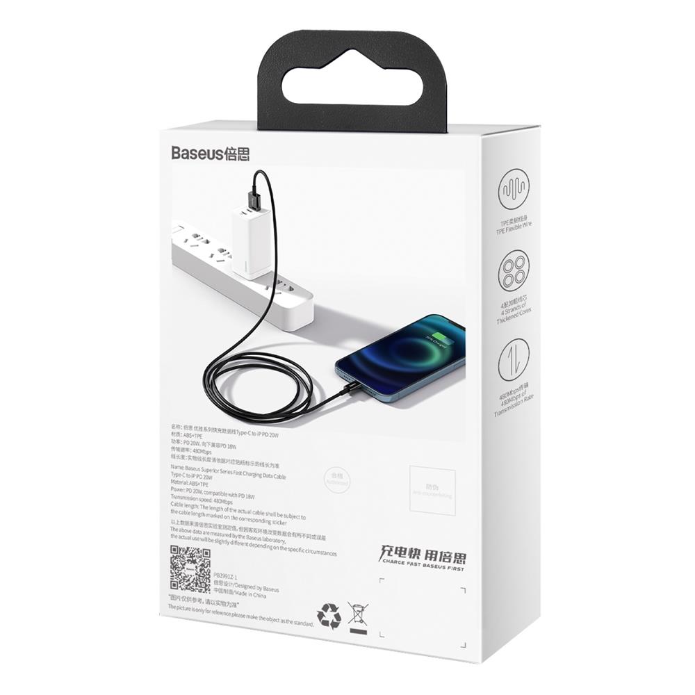Baseus kabel Superior USB - Lightning 1,0 m 2,4A czarny / 6