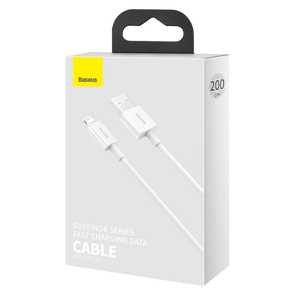 Baseus kabel Superior USB - Lightning 2,0 m 2,4A bia�y / 7