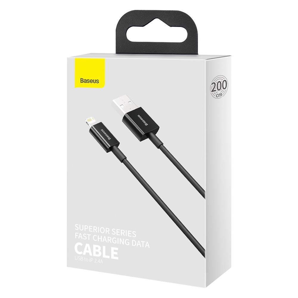 Baseus kabel Superior USB - Lightning 2,0 m 2,4A czarny / 7