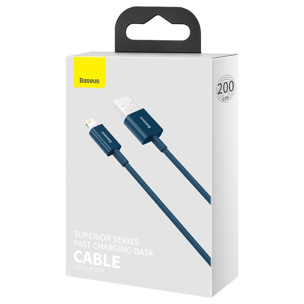 Baseus kabel Superior USB - Lightning 2,0 m 2,4A niebieski / 7