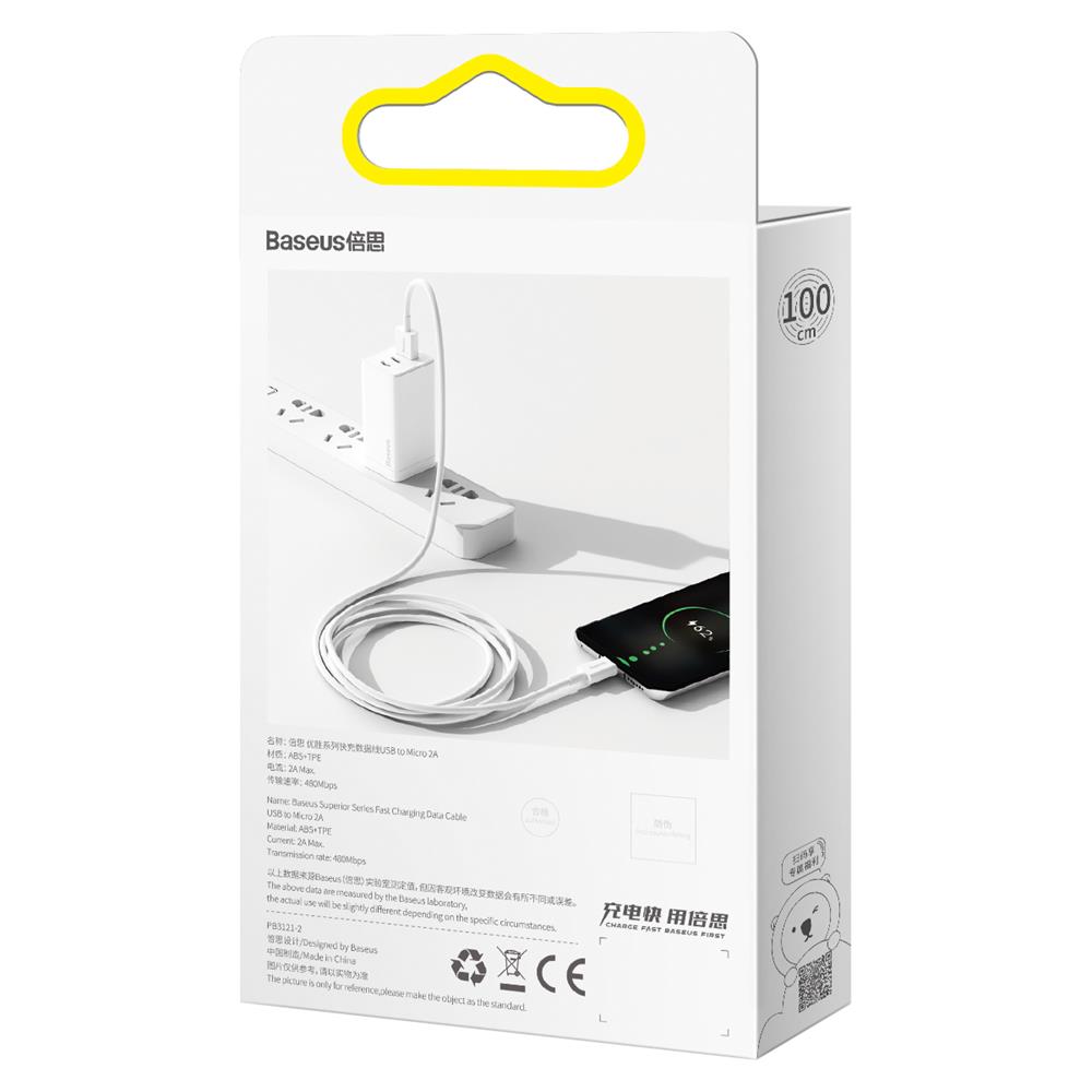 Baseus kabel Superior USB - microUSB 1,0 m 2,0A bia�y / 5