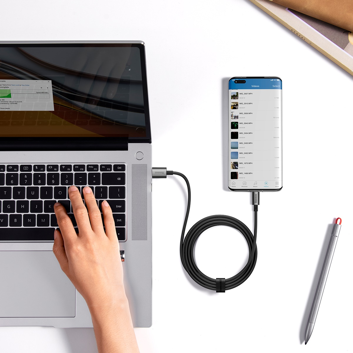 Baseus kabel Superior USB - USB-C 1,0m czarny 100W / 8