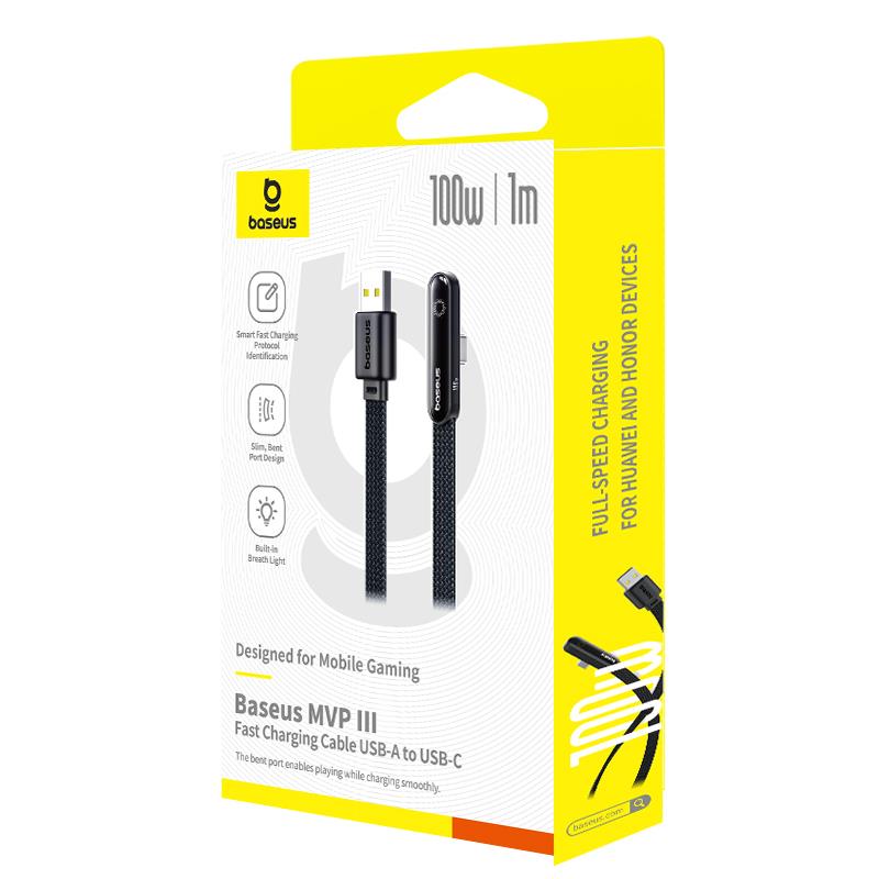 Baseus Kabel szybkiego �adowania MVP 3 USB-A do USB-C 100W 1m Czarny / 4