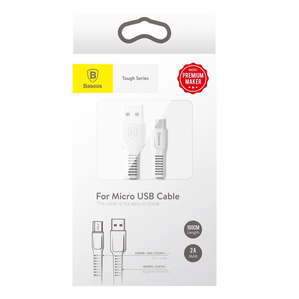 Baseus kabel Tough (micro-USB | 1 m) bia�y 2A / 5