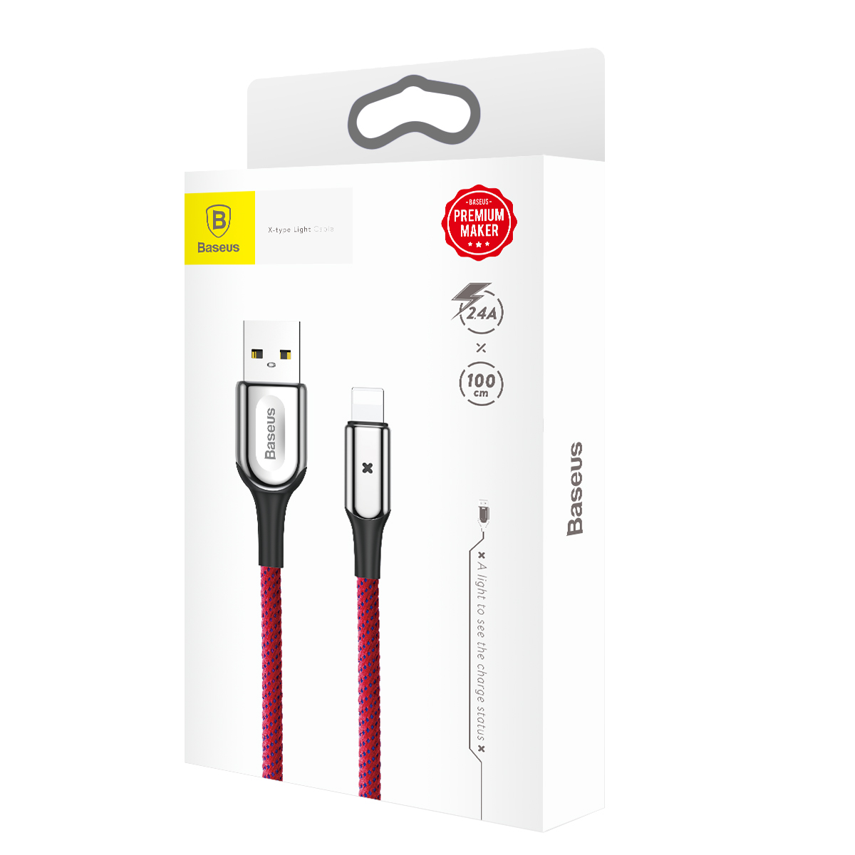 Baseus kabel X-type (8-pin | 1 m) czerwony 2,4A / 8