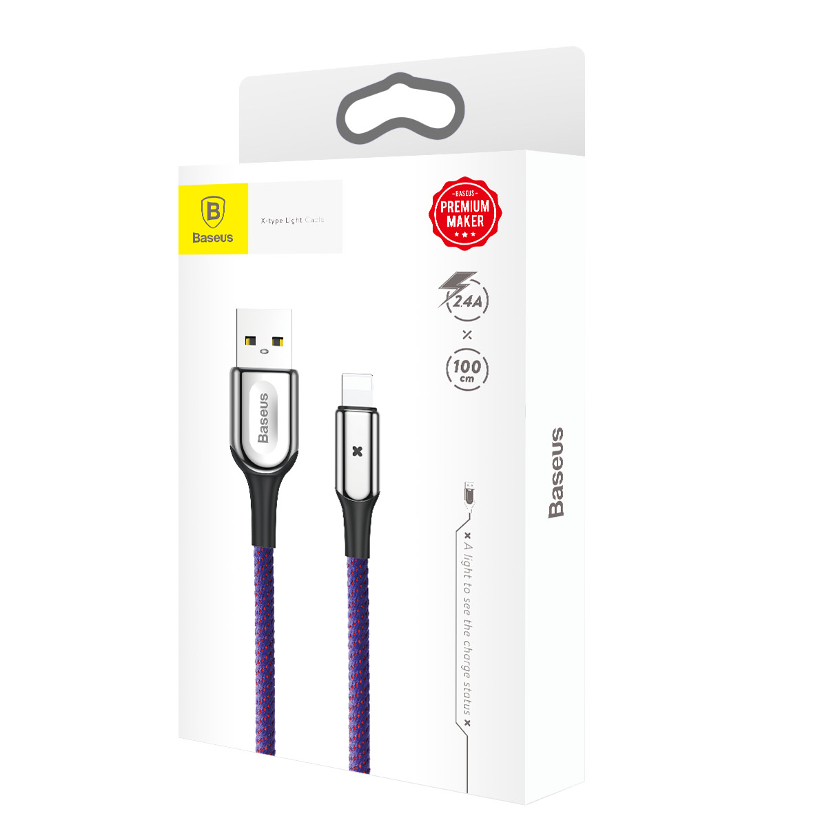 Baseus kabel X-type (8-pin | 1 m) fioletowy 2,4A / 8