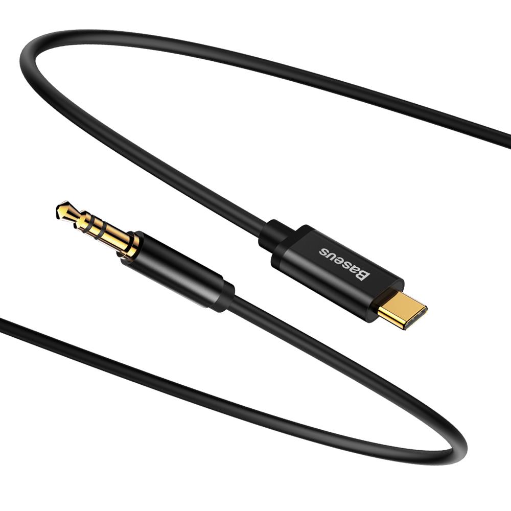 Baseus kabel Yiven audio M01 USB typ-C / mini-jack (3,5 mm) 1,2 m czarny / 2